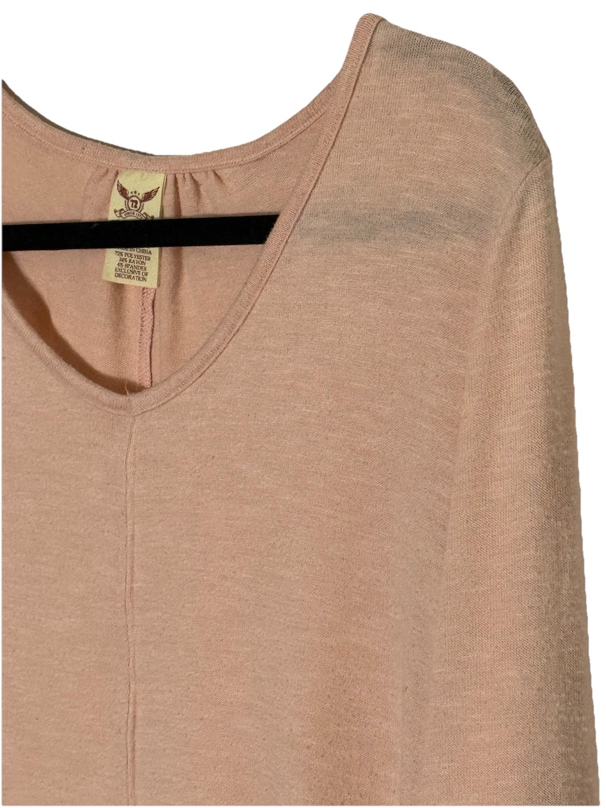 Faded Glory Pink Blush Asymmetrical Hem Knit Top XL 16-18