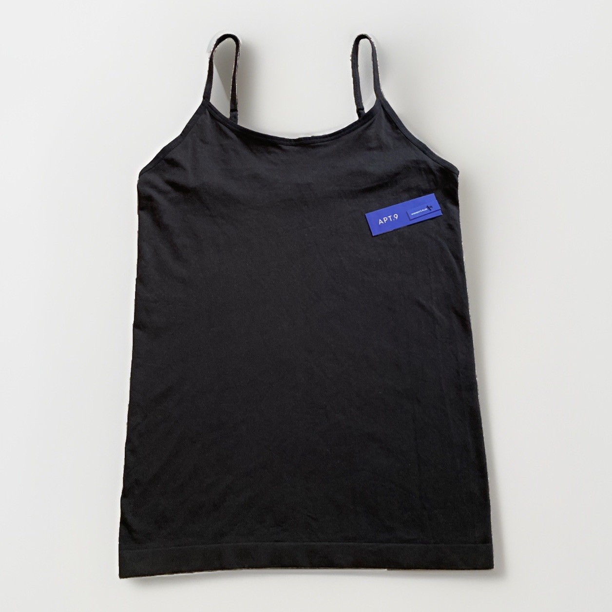 Apt 9 NEW Seamless Black Cami Tank Top Plus 1X Essential Nylon Stretch Layers