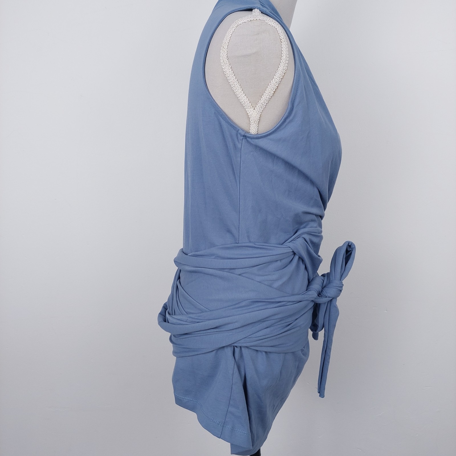 Seraphine Cotton Skin To Skin Top Size M Slate Blue Sleeveless Maternity