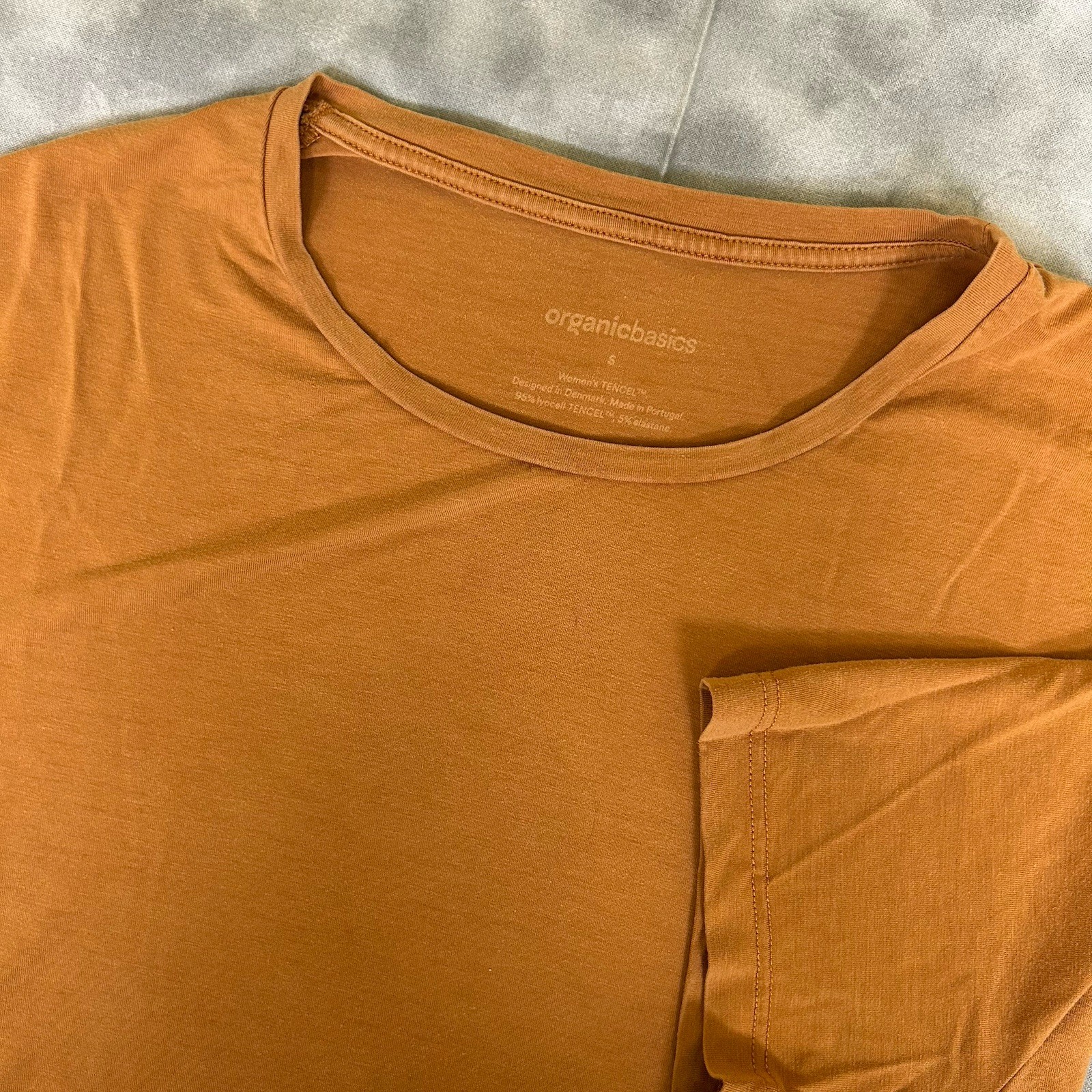 Organic Basics Women’s Tencel Burnt Orange Boxy Oversized T Shirt Small