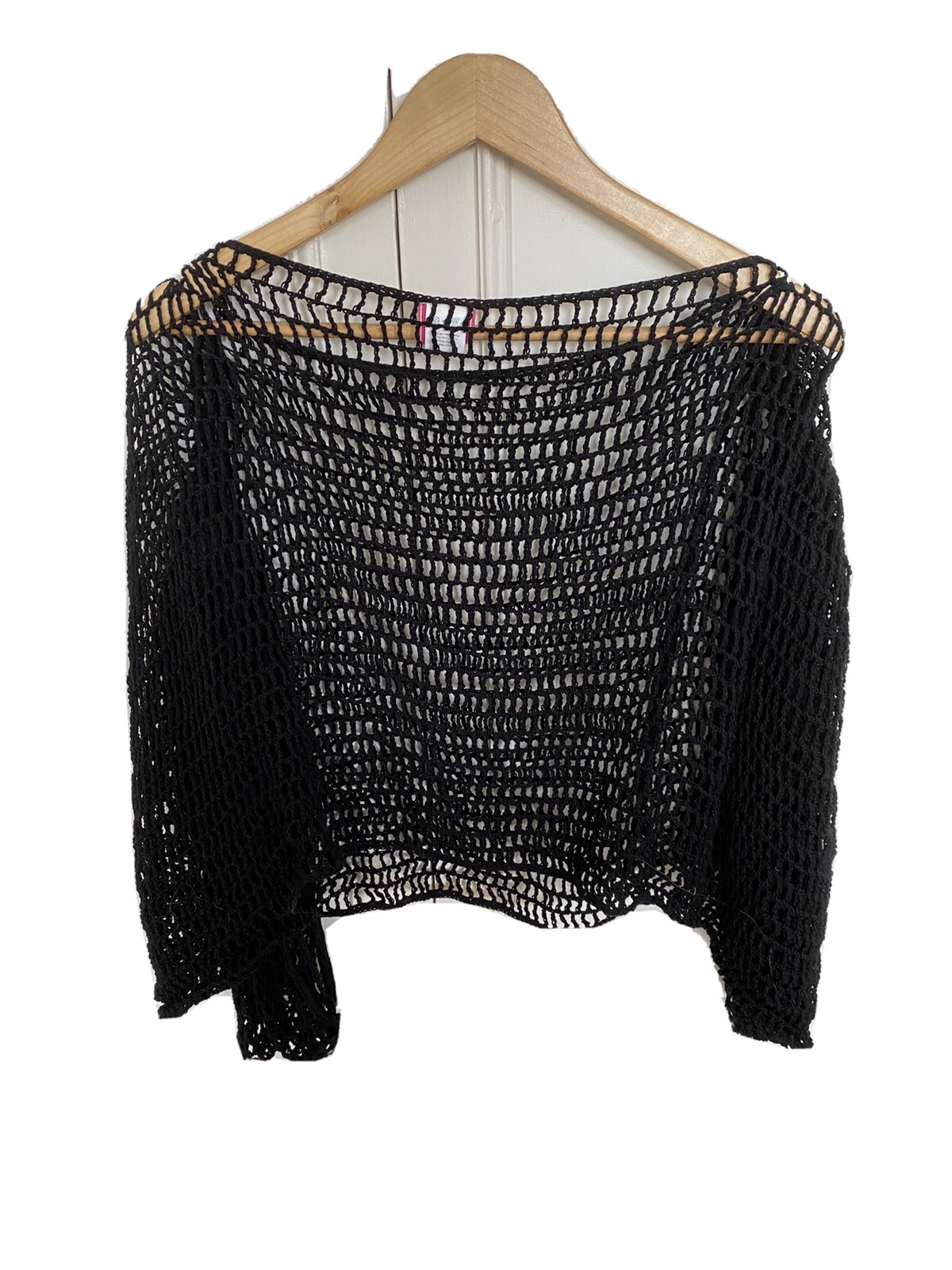 Anna Kosturova Crochet Black Loose Fitted Cover Up or Top (S) (8-12)