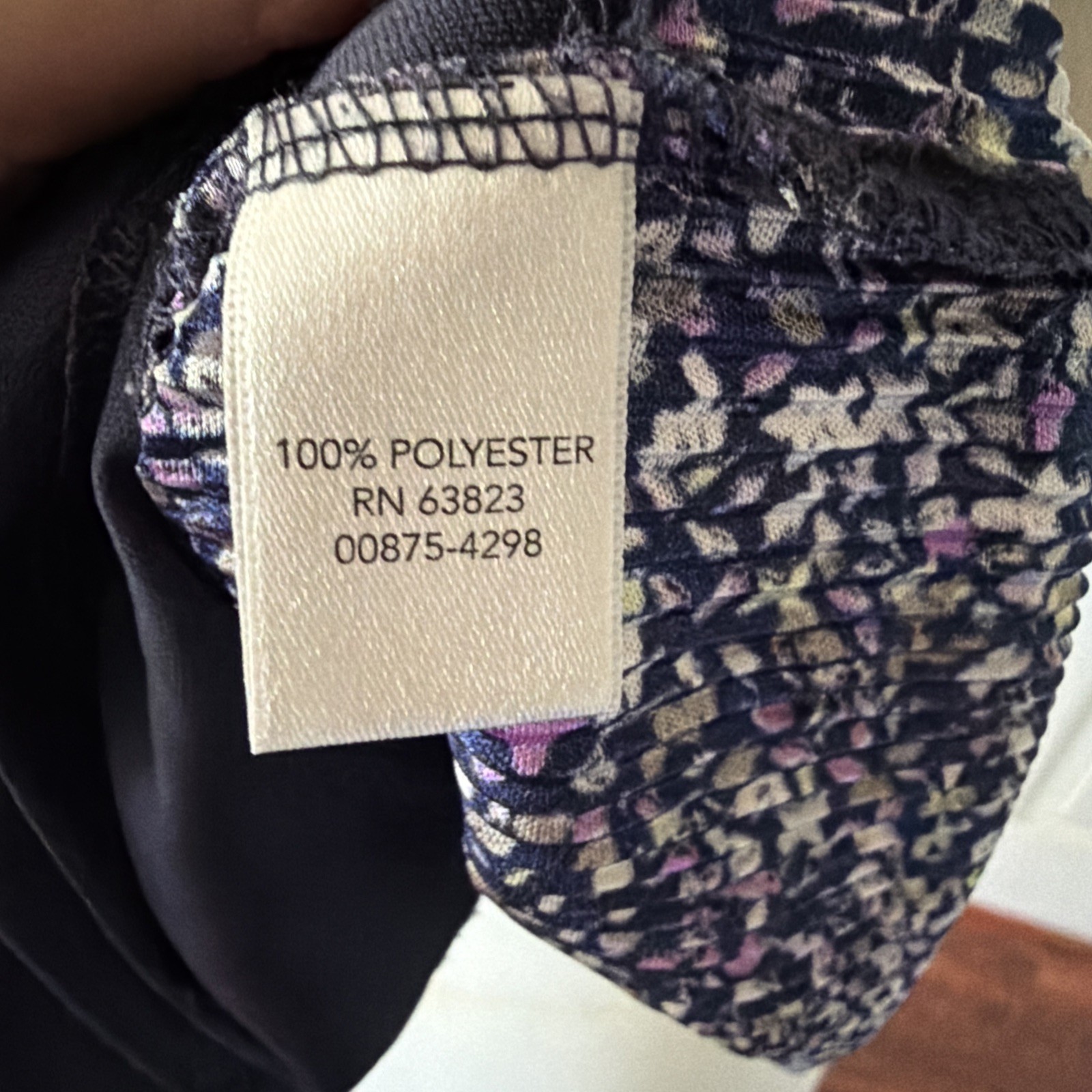 Floral Tiered Pleated Flutter Sleeve Lined Top 1X Blue Purple Sequins CJ Banks