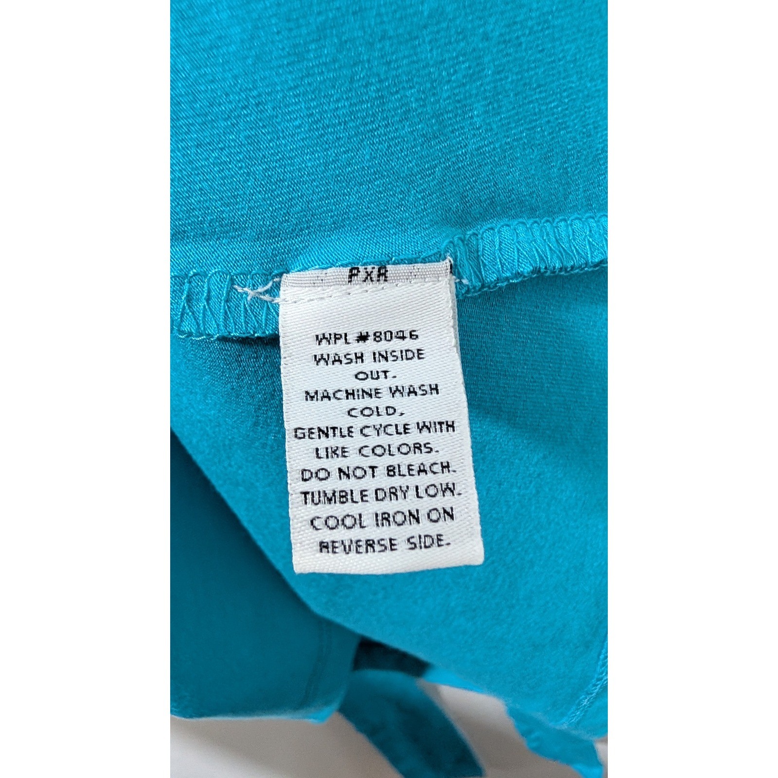 Style & Co Women Turquoise White Empire Waist Tie Back Tunic Top Large vintage