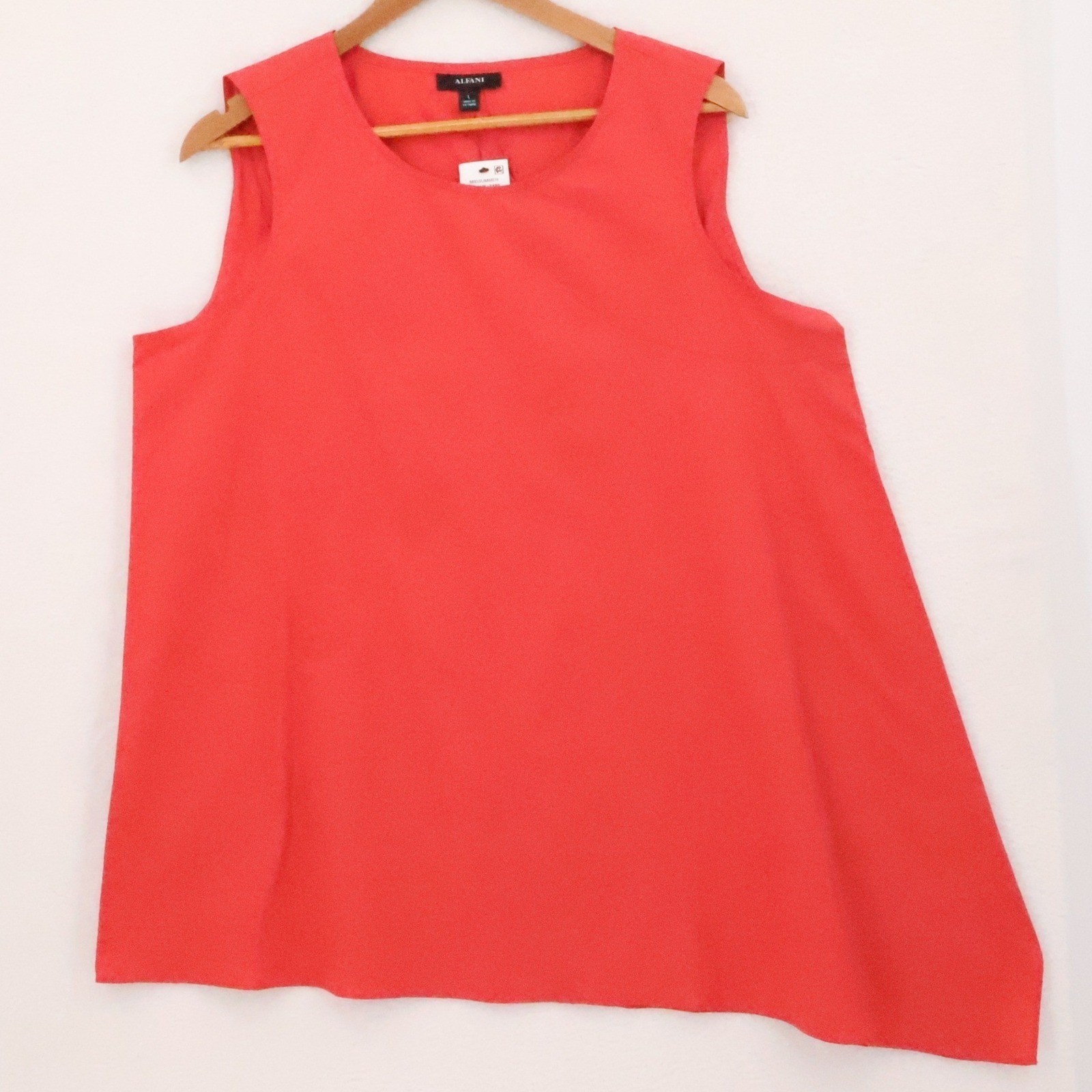 Alfani Asymmetric Sleeveless Tank Top Womens Size L Layering Summer Cotton