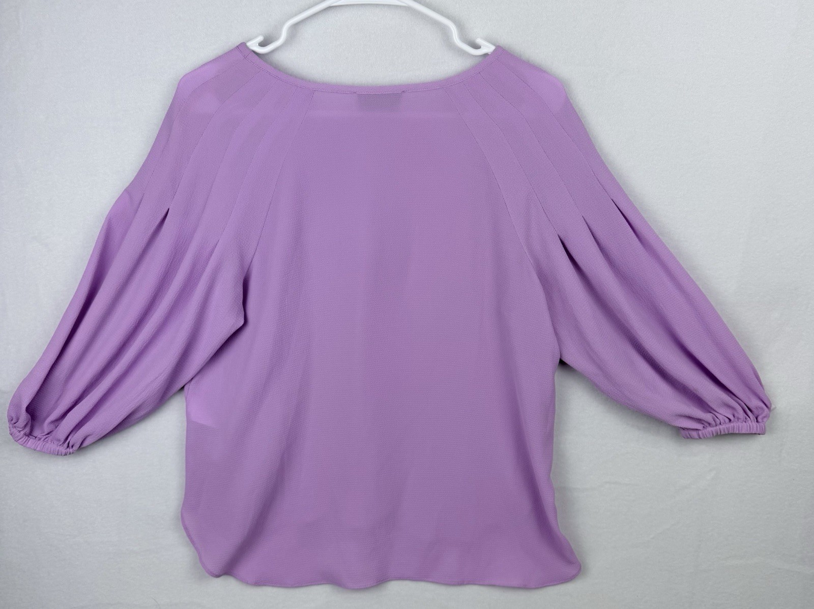 Highline Collective Lavender Blouse 3/4 Balloon Sleeve Pleated Top Size S