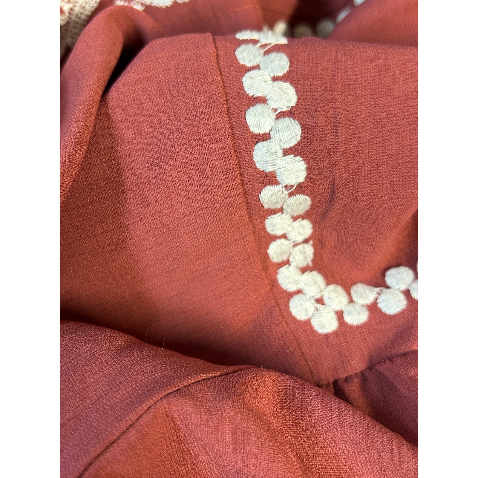 Skies Are Blue Medium Boho Top Embroidered Festival Maroon Empire | Stitch Fix