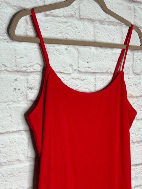 XL/1X/2X/3X New True Red Cotton Stretchy Knit Long Tank Top Extender Tee