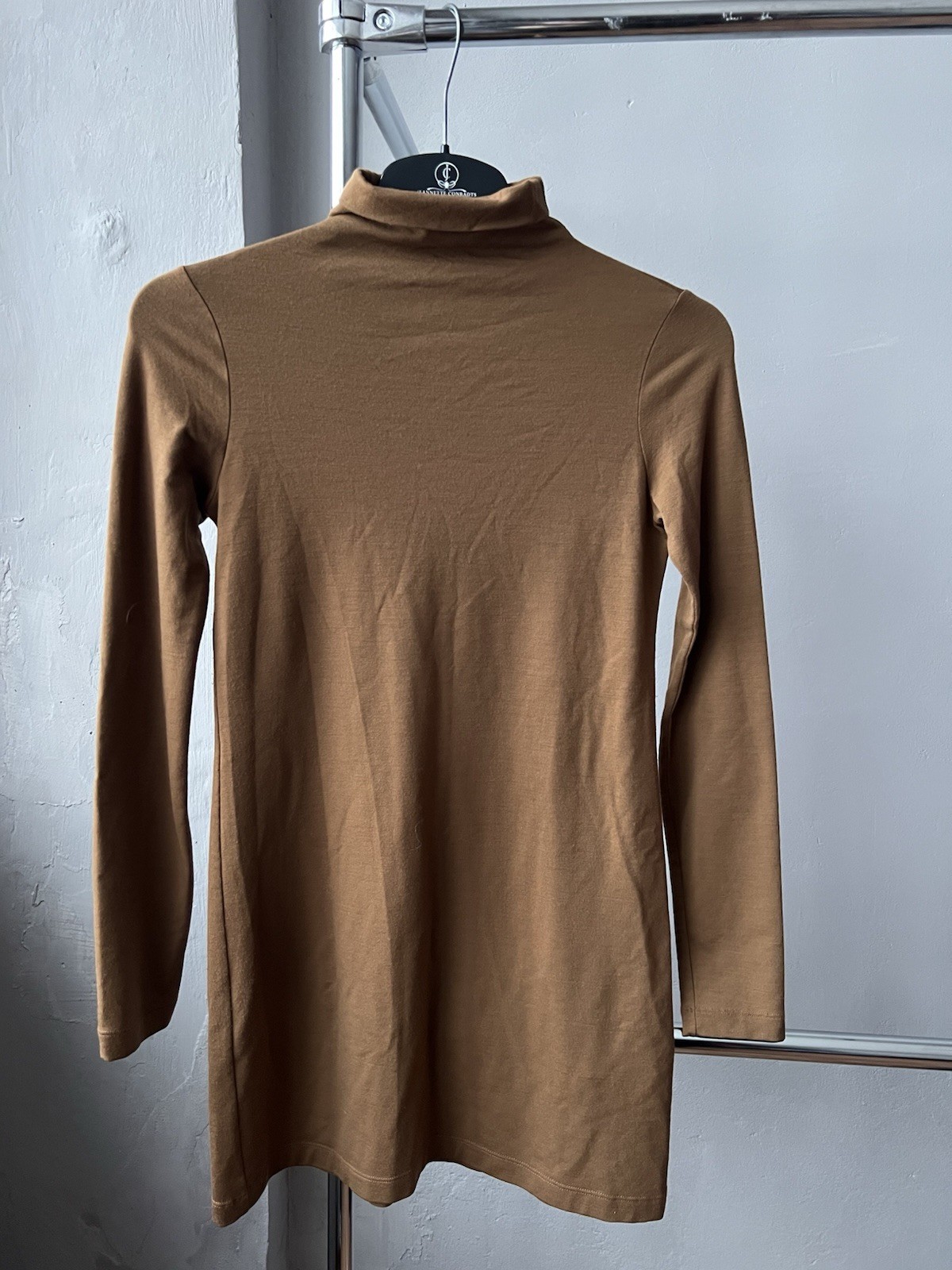 PLEIN SUD ITALY BROWN TURTLENECK TOP WOMEN IT 44 FR 40 UK 12 STRETCH LONG SLEEVE
