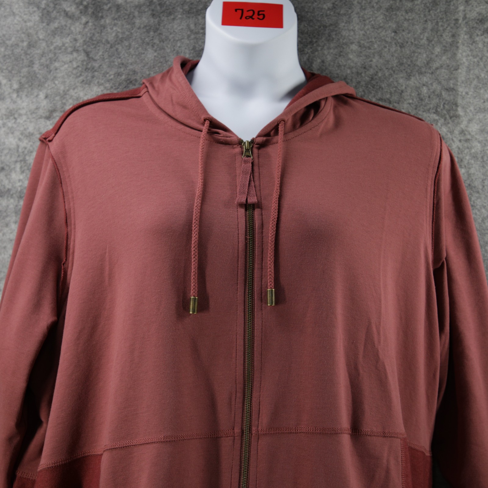 LOGO Lounge Hoodie Womens 3X Red Maroon Full Zip Long Sleeve Casual Layering