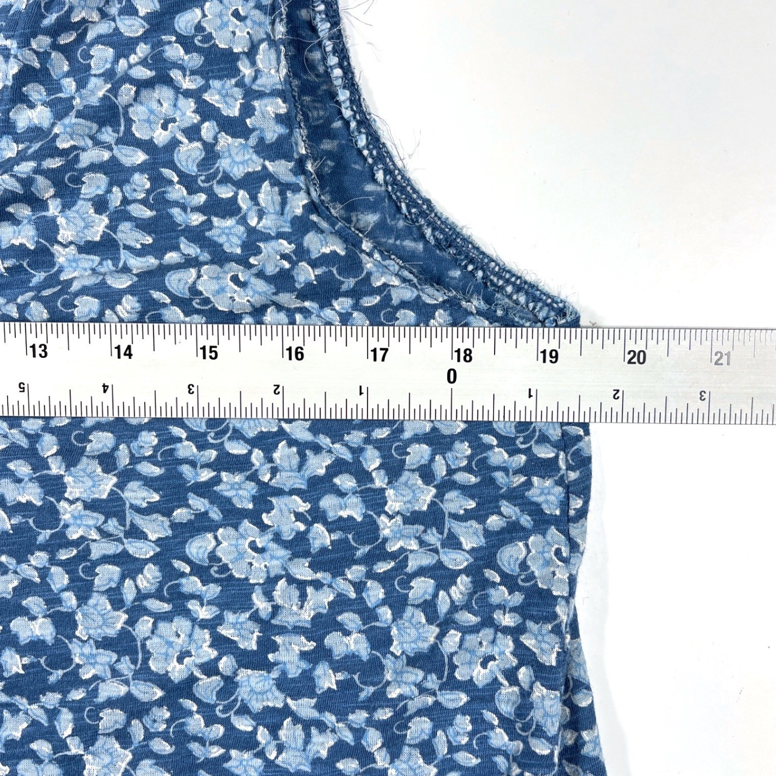 Lucky Brand Blue Floral Sleeveless Blouse Medium Cotton Modal Boho Peasant Tank