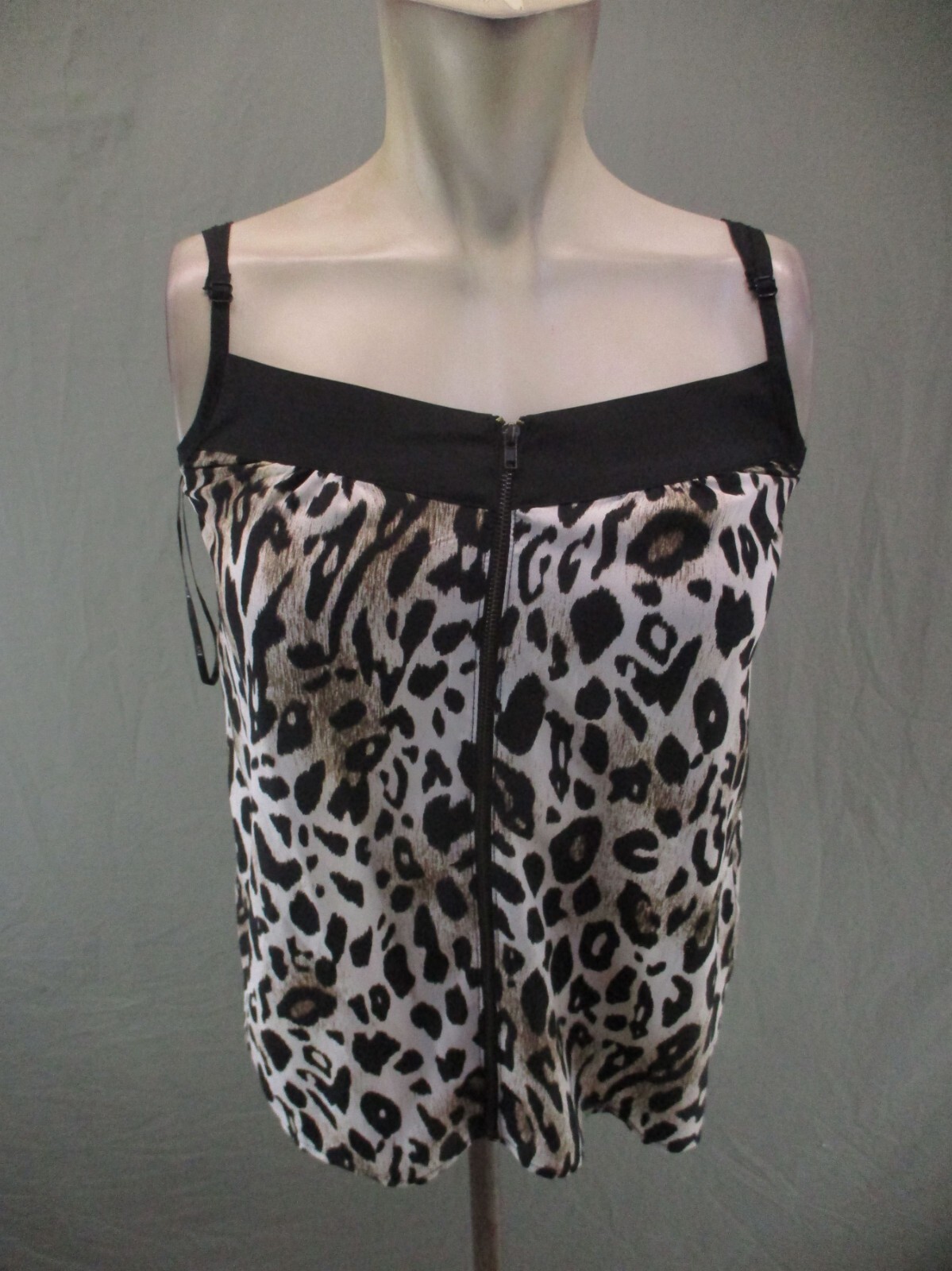 XXI Size S Womens Animal Full Zip Stretch Adjustable Summer Cami Top 990