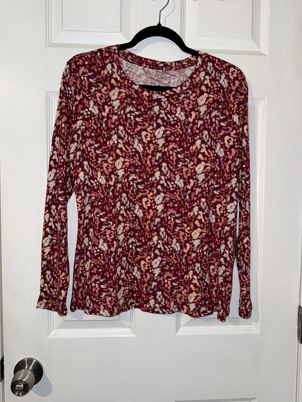 Blue Sol Women’s Petite Long Sleeve Animal Print Red Fall Shirt Size PL NWT NEW