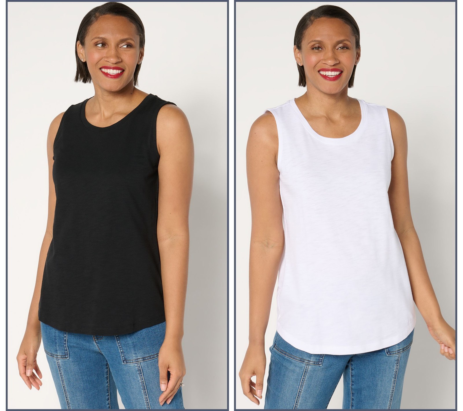 Gloria Vanderbilt Women’s Top Plus Sz 2X Slub Knit Tanks Multi-colored A676929