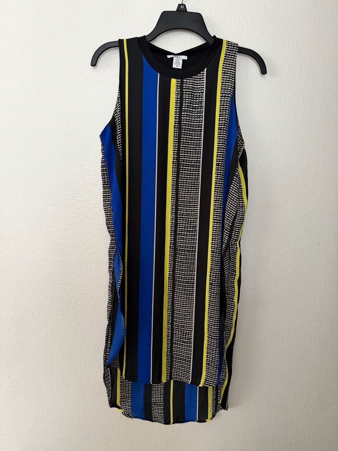 Bar III Black Combo Striped Sleeveless Top Shirt Size M