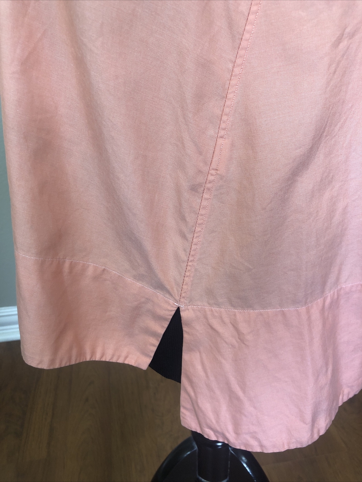 Ann Mashburn Sz M 38 100% Cotton Poplin Collared Popover Top Blouse SS Coral EUC
