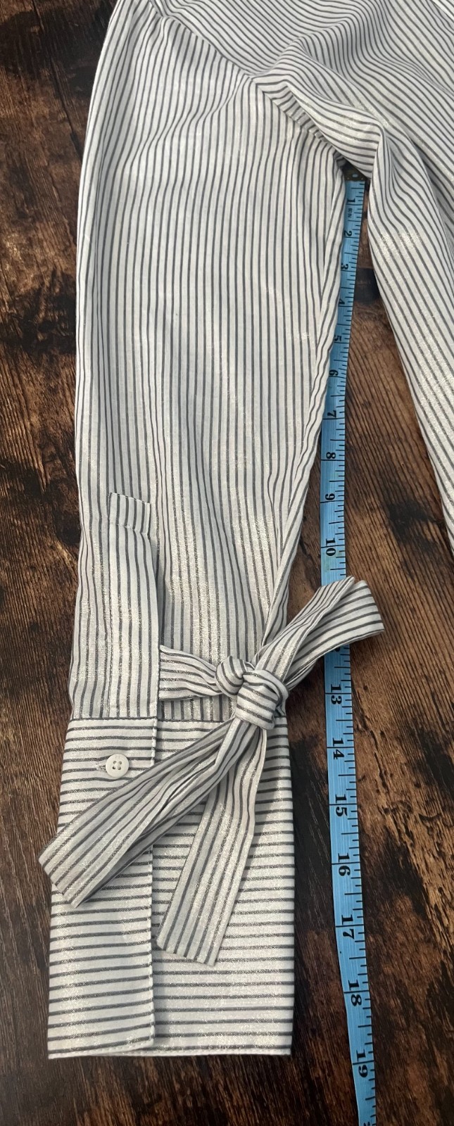 Halston Heritage Striped Cotton Tunic Blouse Size M Excellent Condition