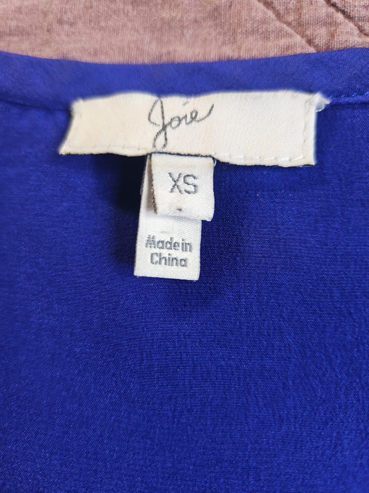 Joie XS Electric Blue Silk Scoop Neck Tank Top Button Front