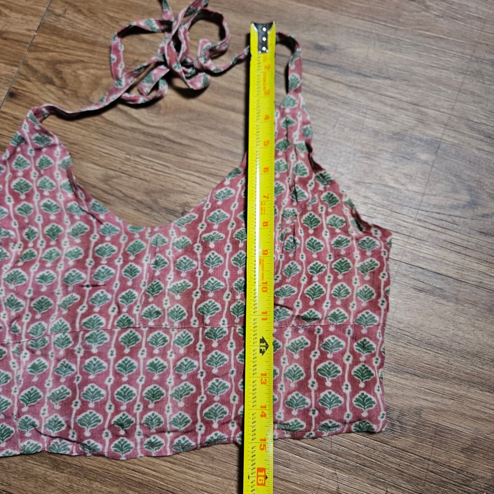 Free People Rae Halter Top Rosewood Cropped Smocked Back S Boho Festival NWT