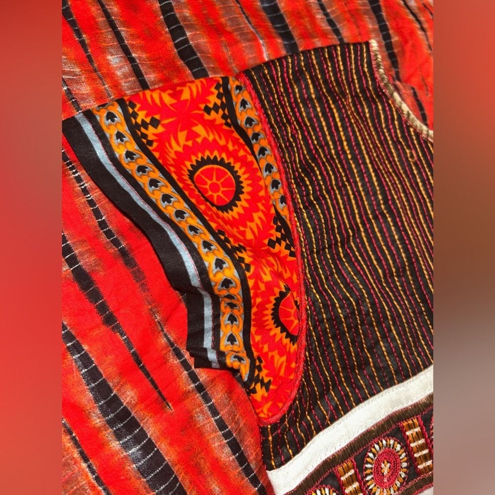 VALA’S Vintage Handmade colorful Knee dress XL