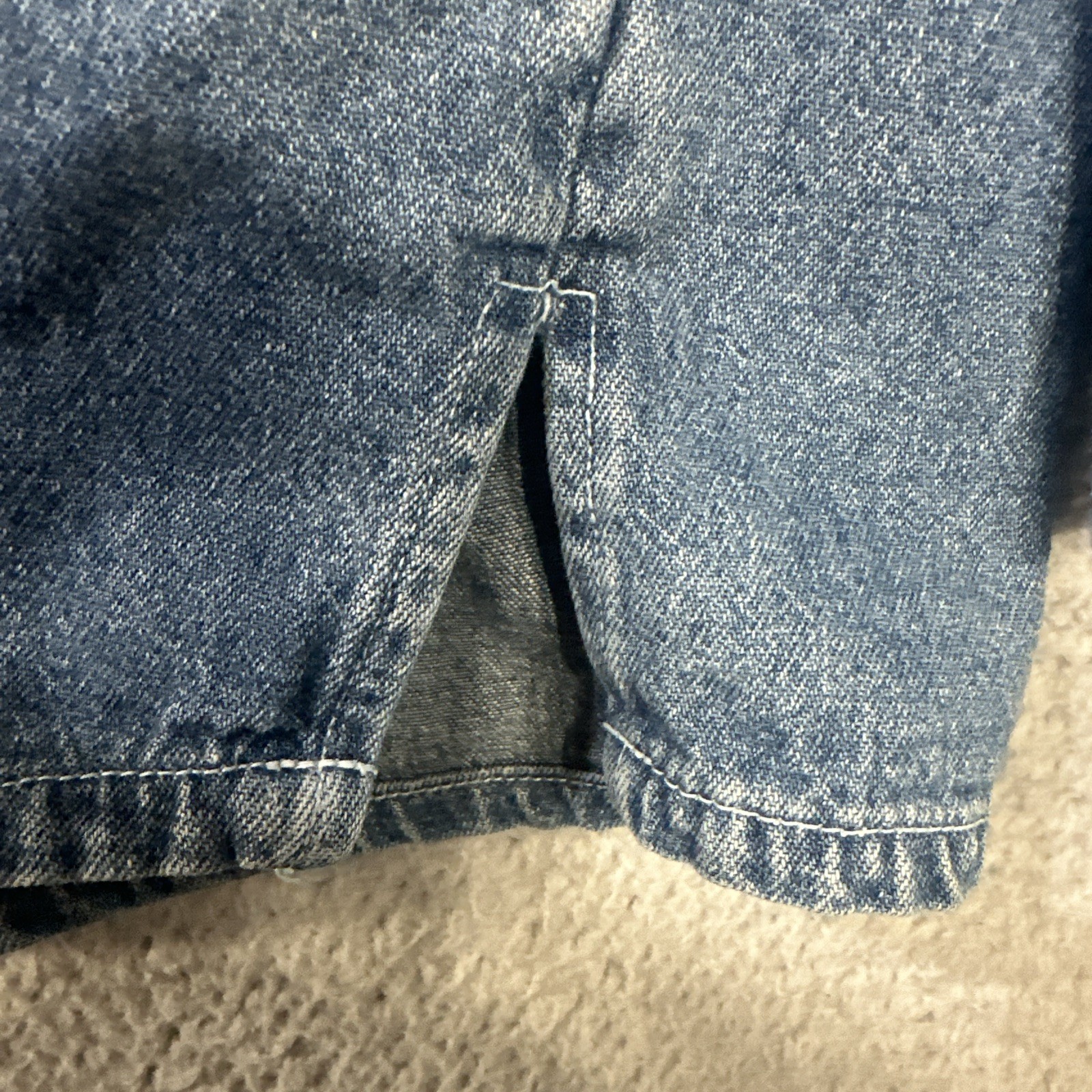 Vintage GAP Denim Half Zip Heavy Pockets Size Large 90s Y2K