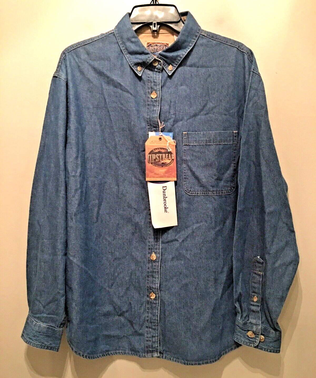 Dunbrooke Upstream Shirt Denim Vintage Womens Large Long Sleeve NWT VTG Dakota
