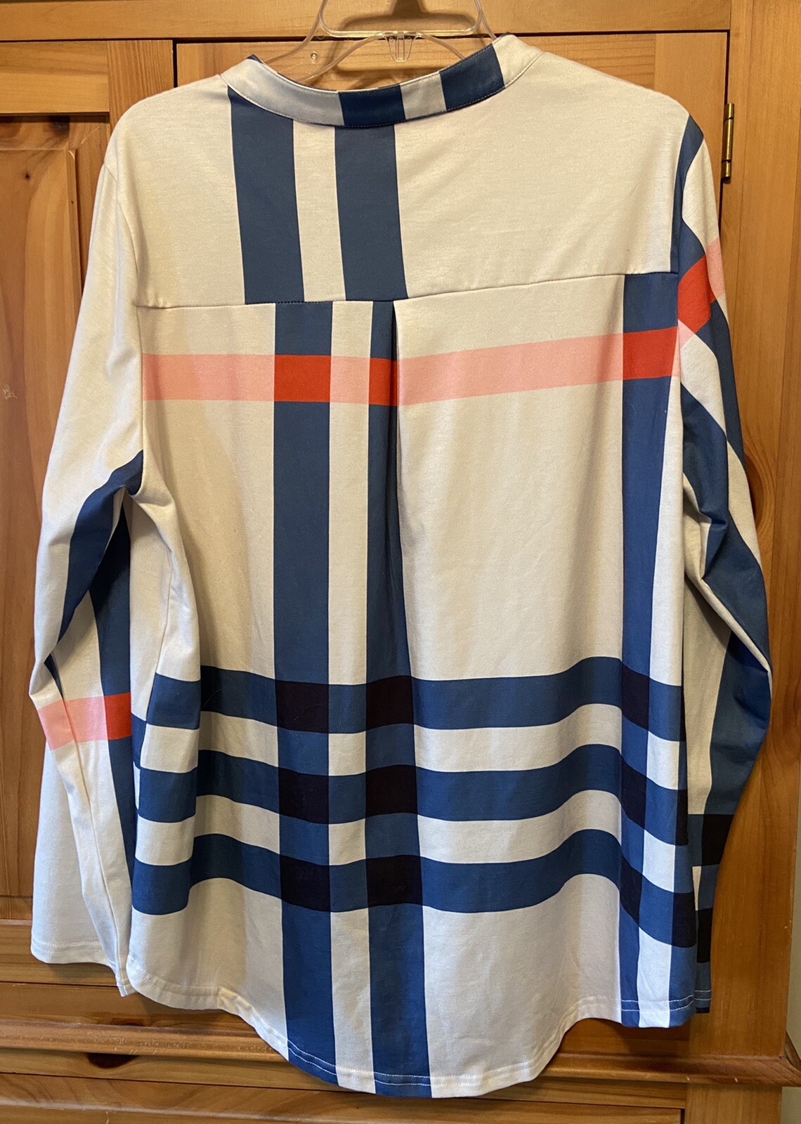 Moyabo Women’s Long Sleeve Multicolored Top Size XL Roll Tab Sleeve Mock Neck