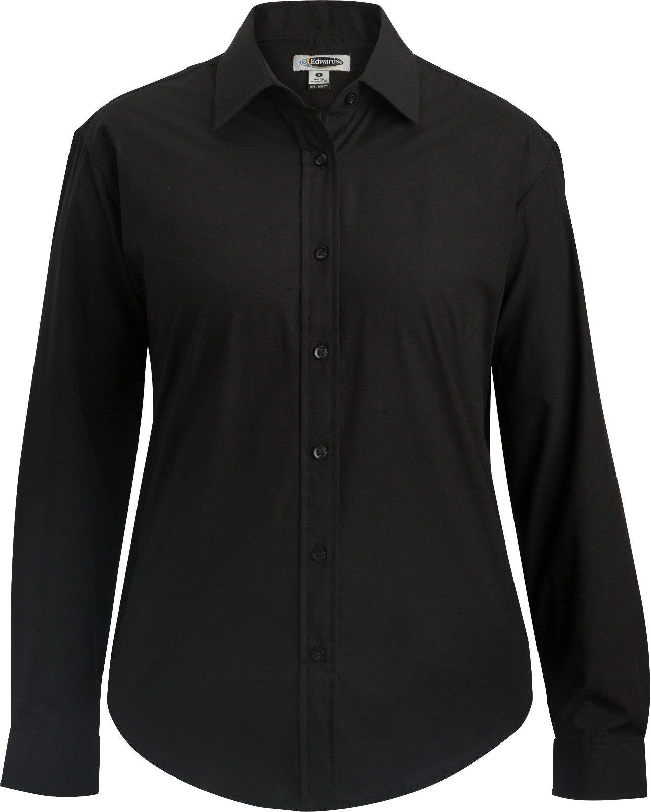 Edwards #5354 Woman’s Large Black Long Sleeved Button Up Shirt