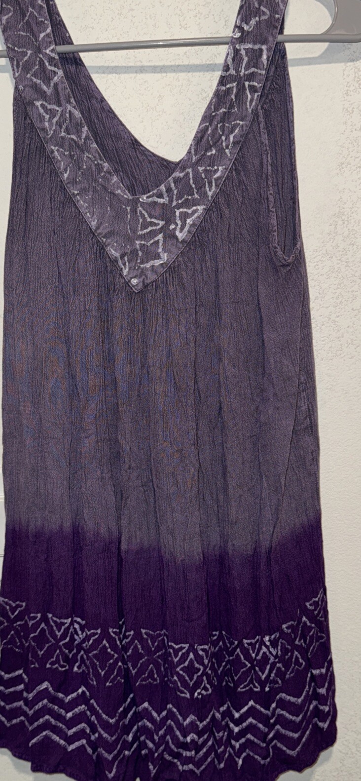Sakkas Tie Dye Gauze Blouse Free Size Purple Hippy Boho 60s 70s One Size
