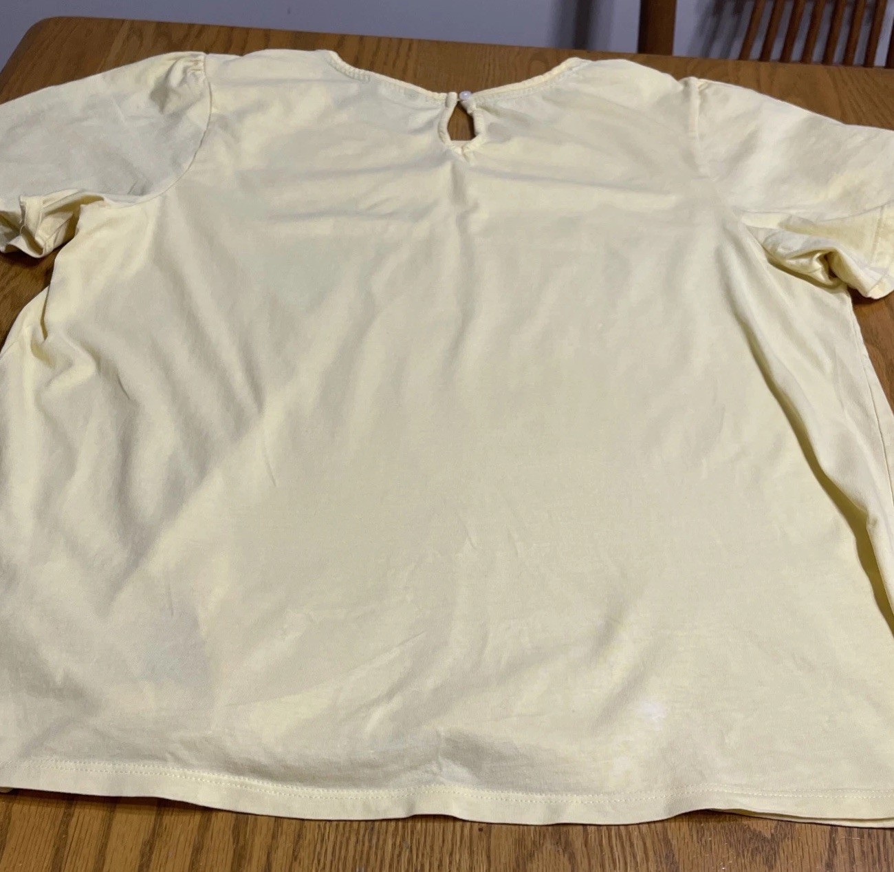 Nautica Sunshine Yellow Size XL Blouse Top Side Knot Tie Short Sleeve Logo
