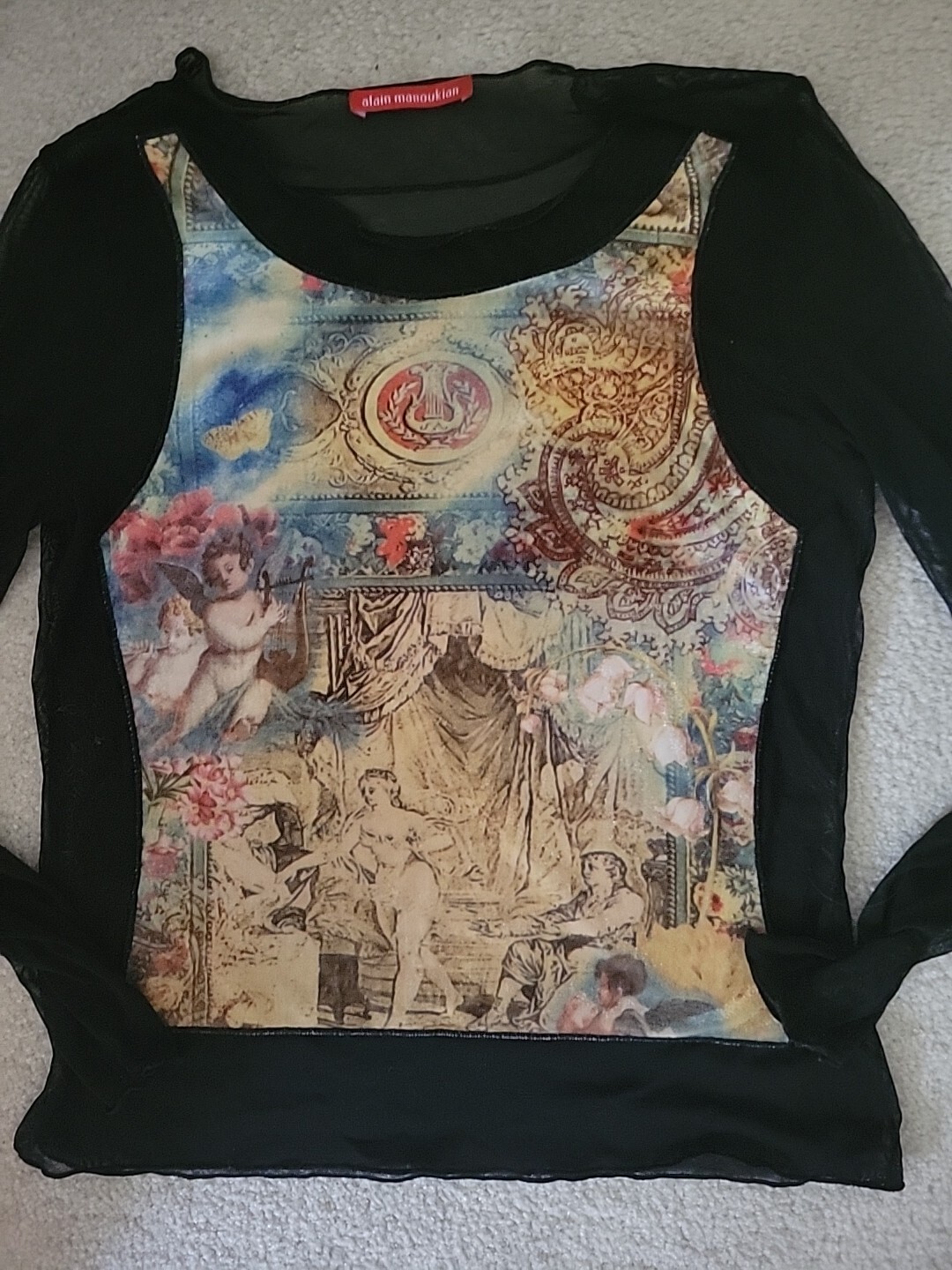 Wearable Art Manoukian Y2k Mesh Top S M renaissance Plein Sud