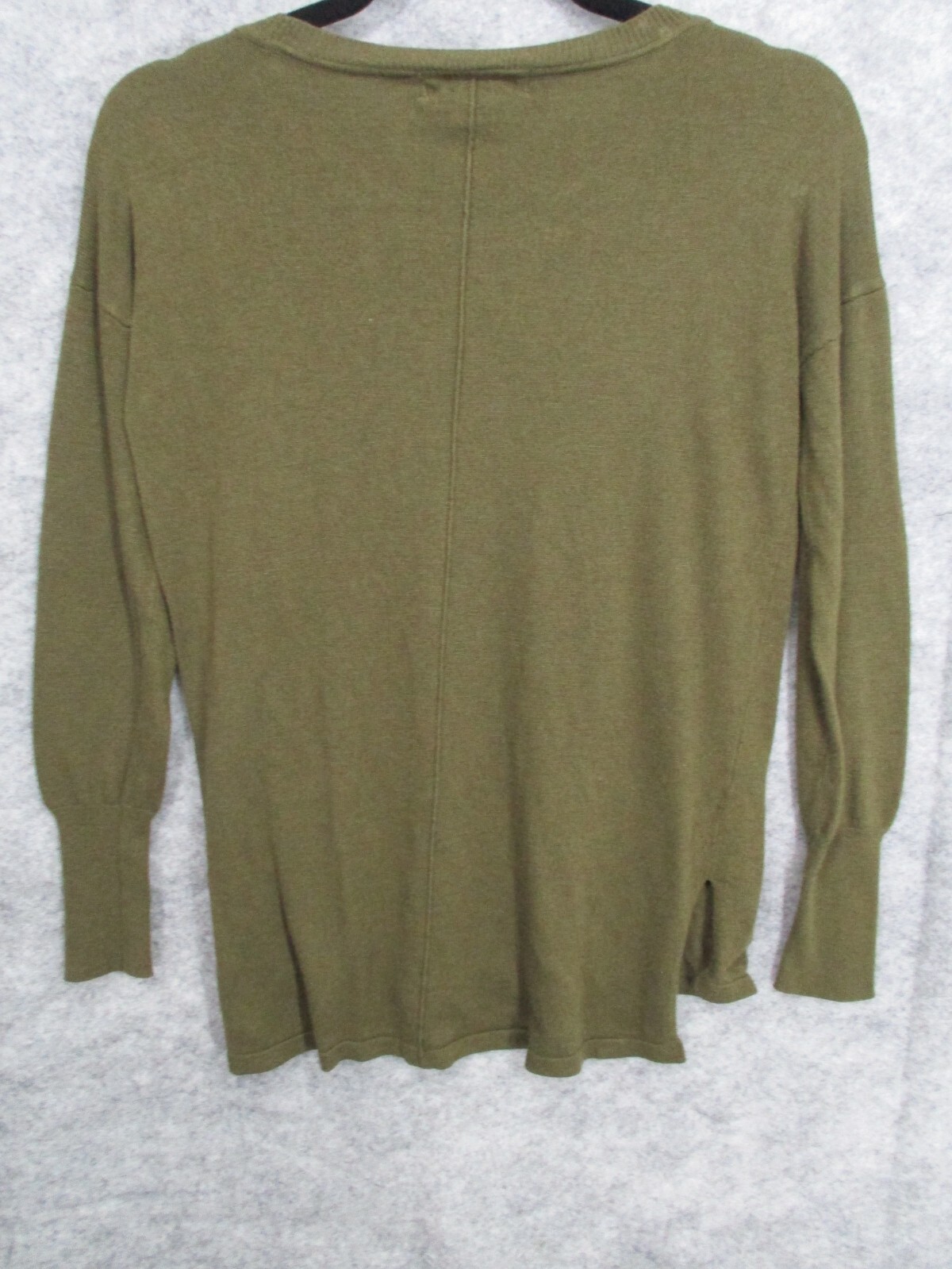 Pink Republic Women’s Top Medium Flowy Ribbed Crew Neck High Low Hem Green