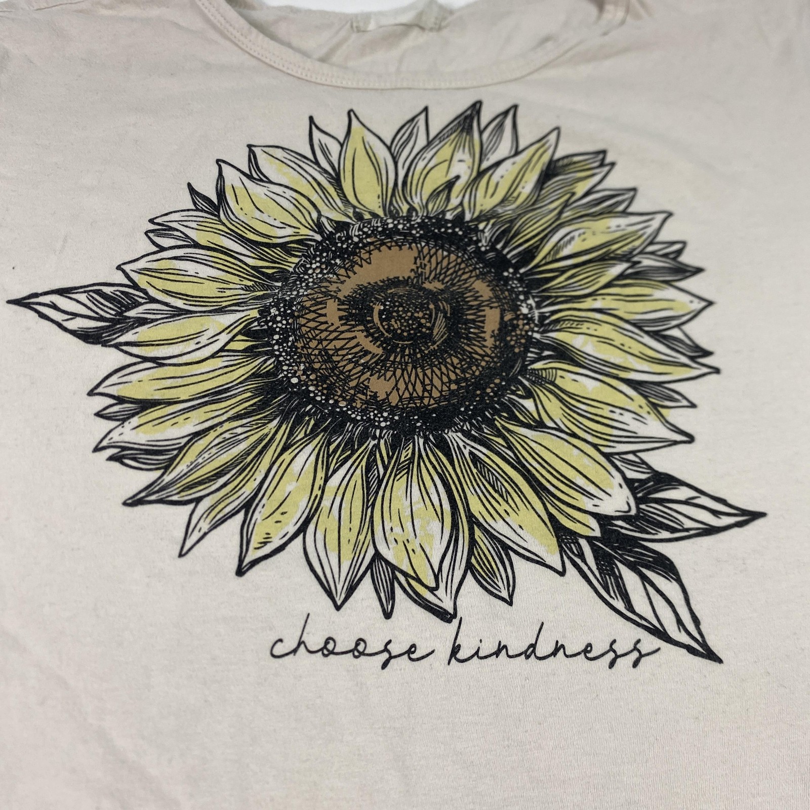 Altar’d State Kindness Sunflower Shirt Womens Medium Graphic Crop Top Made USA