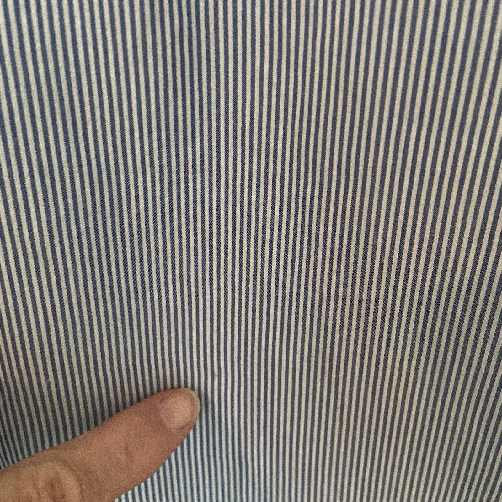 Banana Republic Blue White Pinstripe Cotton Silk Button Front Shirt Large