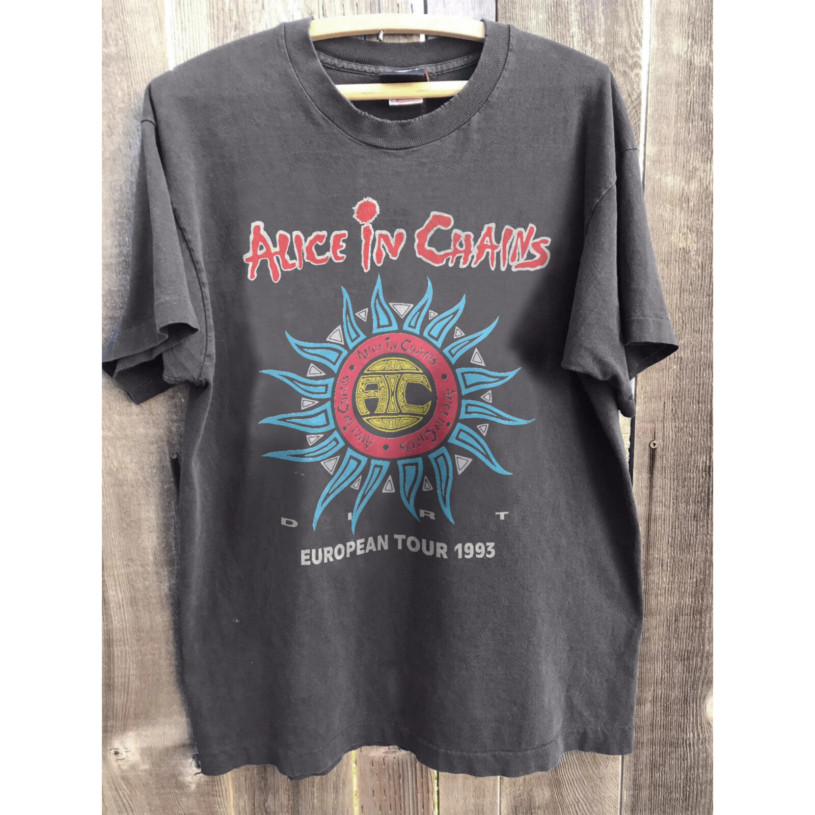 Alice In Chains European Tour 1993 Shirt Vintage 90s Grunge Band Tee