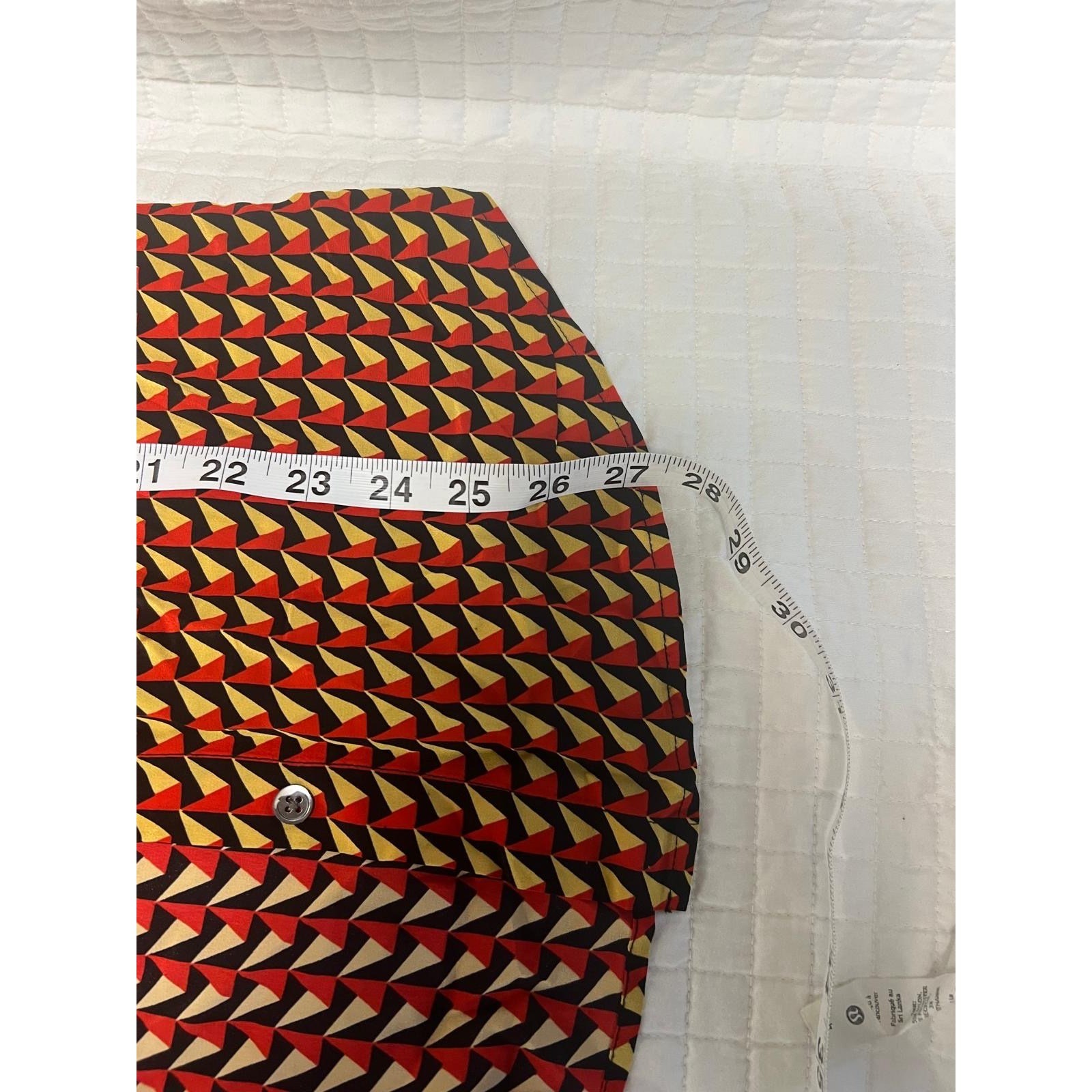 Equipment Femme Button Down Shirt Womens S Red Yellow Geometric Silk Excellent