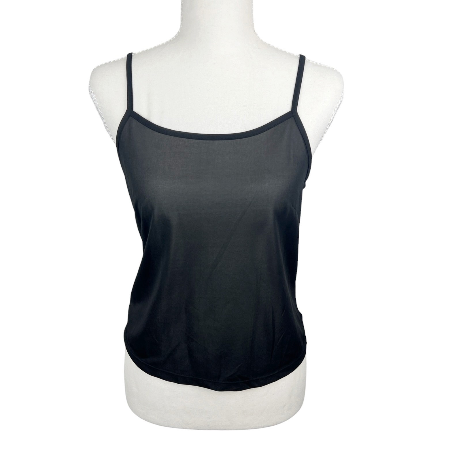 Eshakti Tank Top Women 0 Black Translucent Spaghetti Strap Soild Casual