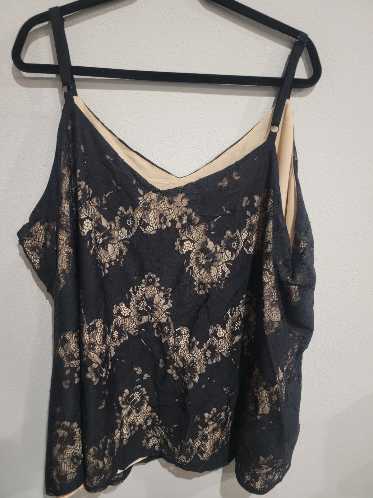 Torrid Sophie Lace Cami Black Over Tan Sleeveless Plus Size 5 5X 28 NWT New
