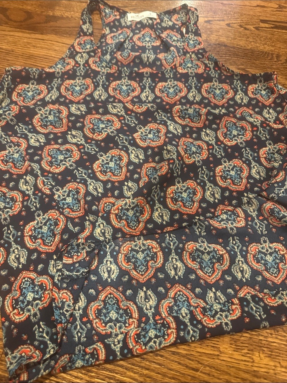 Holster Racerback Flowy Patterned Tank in Size Small Oversized Fit