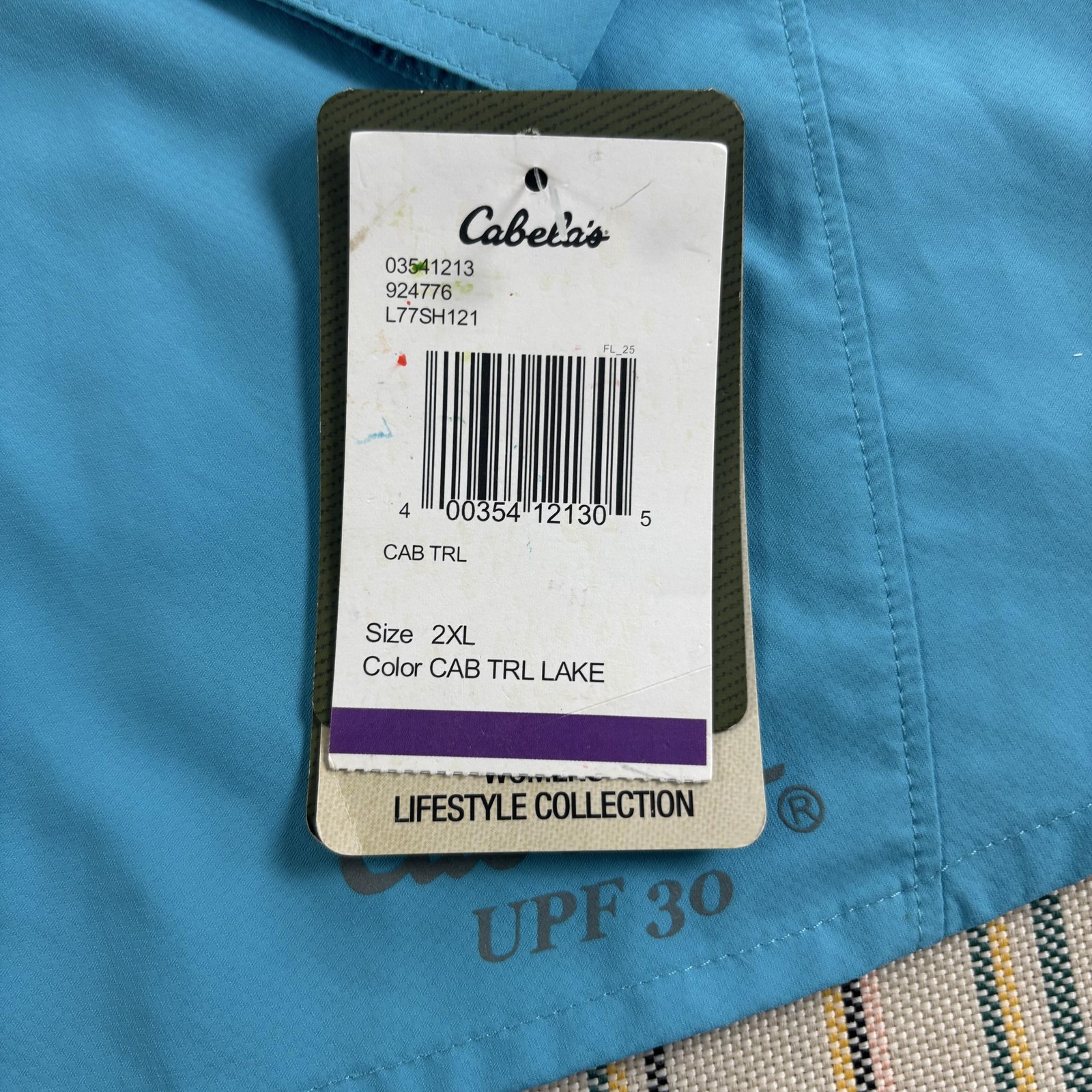 Cabela’s Shirt Womens 2XL Blue UPF 30 Long Sleeve Button Up Outdoor Hiking