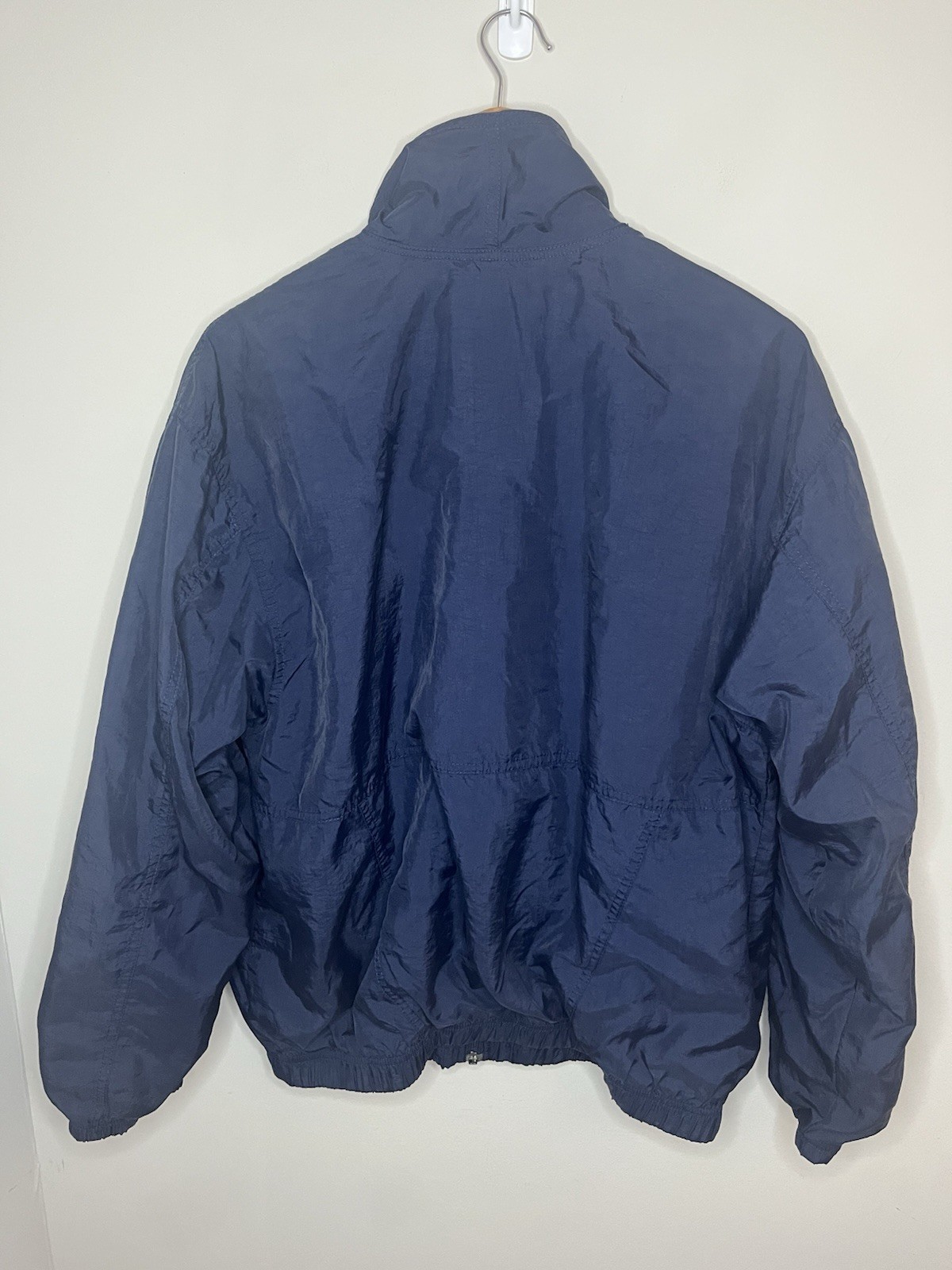 Vintage 90s Nike Windbreaker Jacket Women’s L (12-14) Navy Blue Full Zip