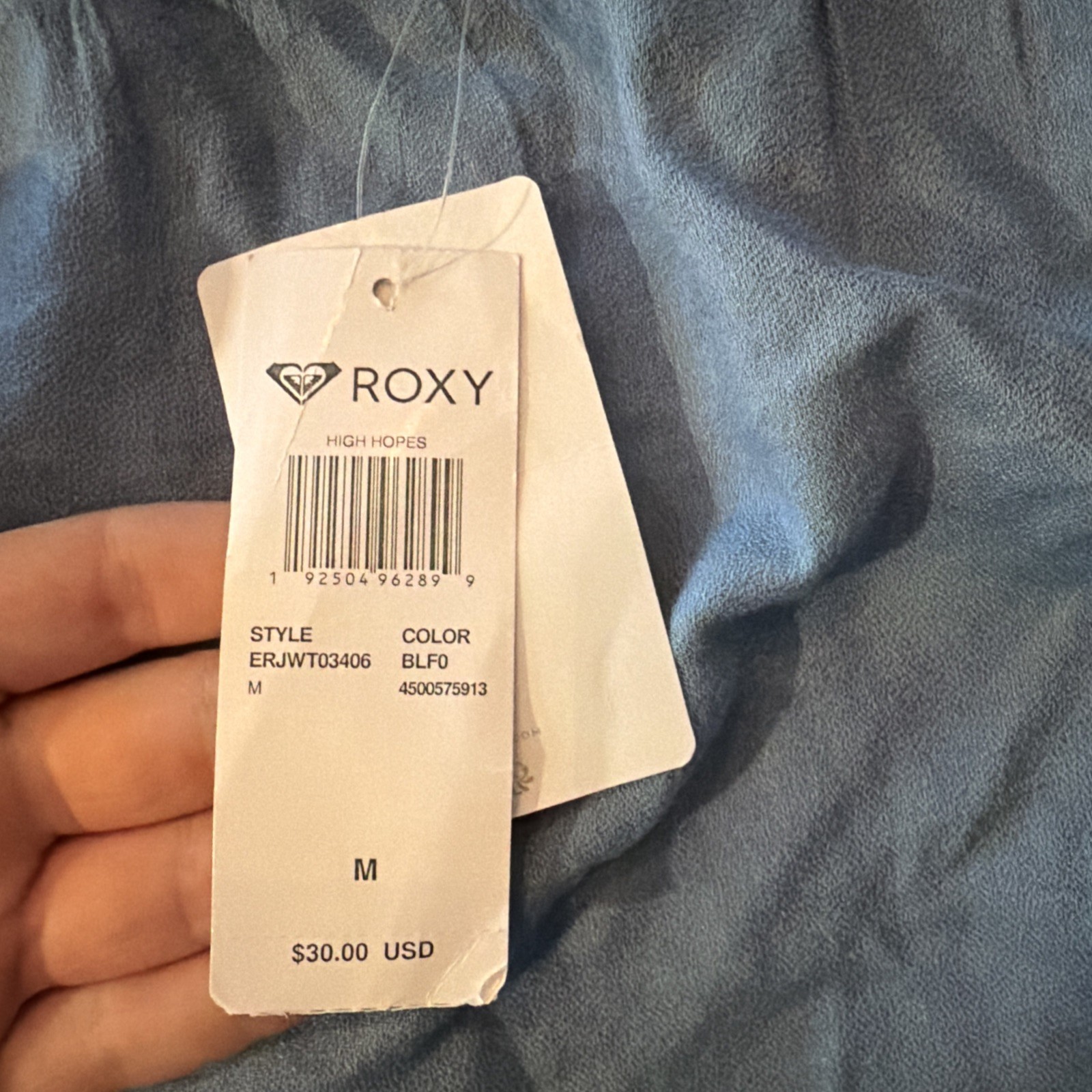 NEW Roxy Women’s High Hopes Cropped Top TANK QUIKSILVER BLUE M SHIRT TUBE
