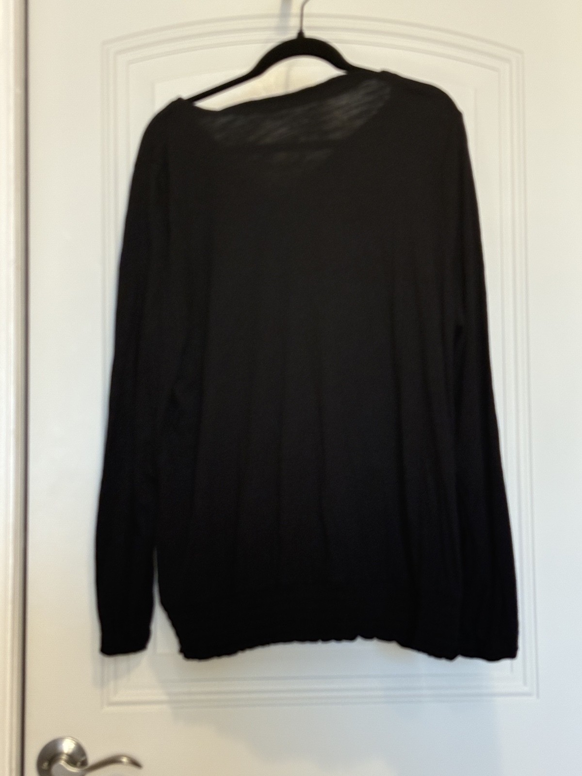 Belle by Kim Gravel Slub Knit Smocked Waist Neck top in Black 1X