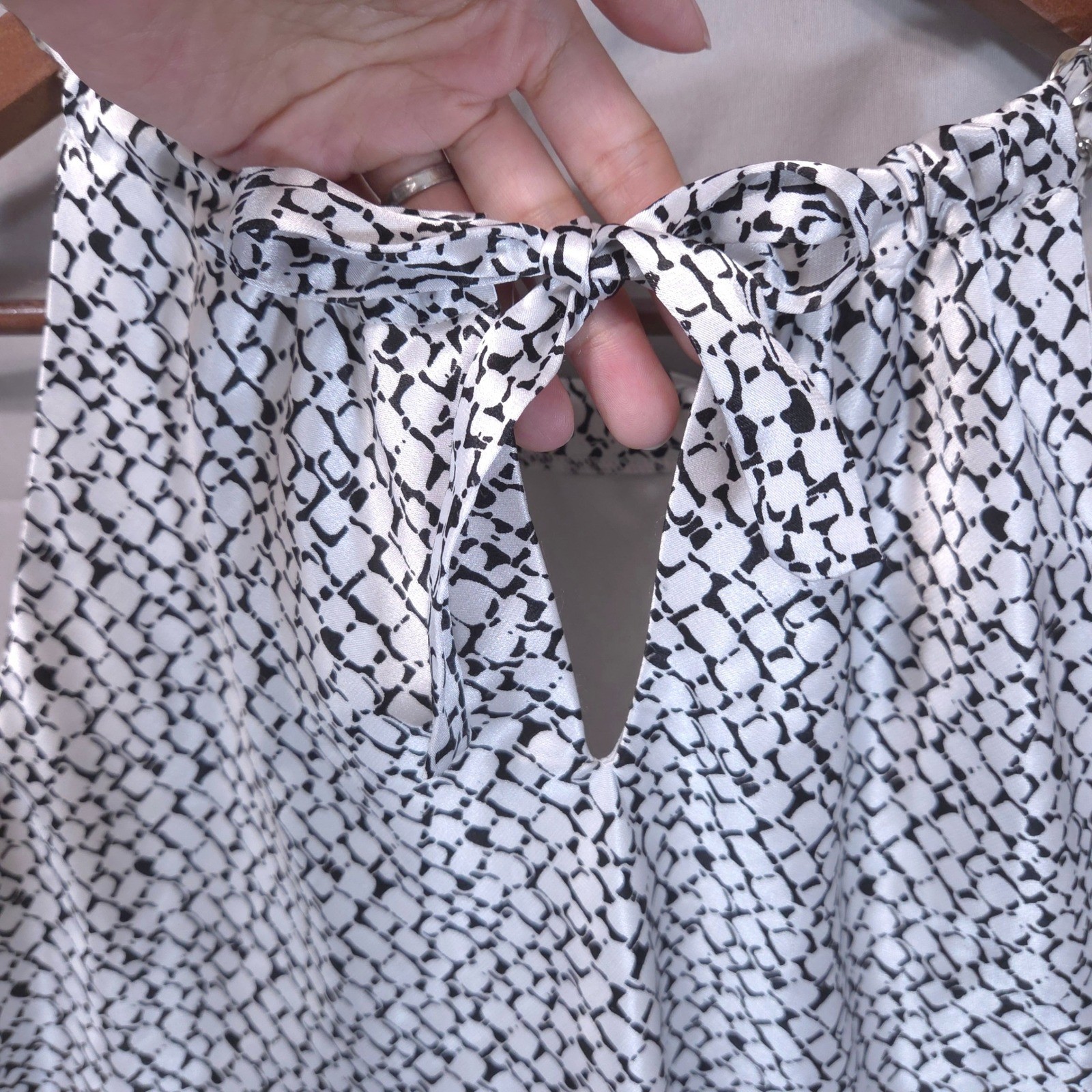 Jackie Jon Tiered Ruffle Chain Strap Top Womens XL Tie Back Artsy FlowyWhite