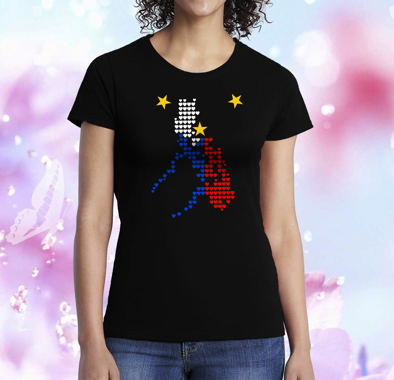 Philippines Filipino Pinoy Women Lady T-shirt w/ Heart Love Philippine Flag Map