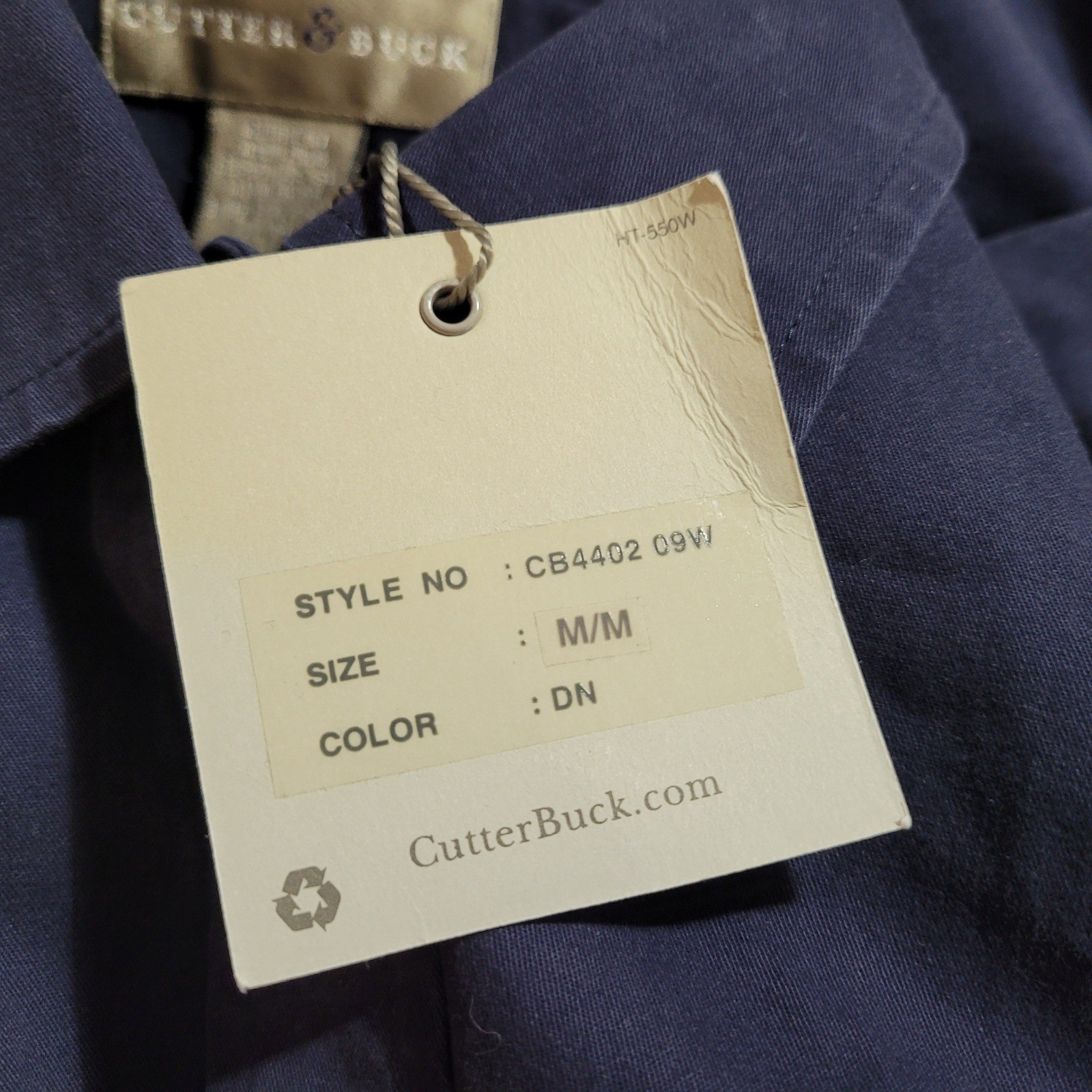 Cutter & Buck Button Up Shirt Womens Medium Navy Blue Long Sleeve