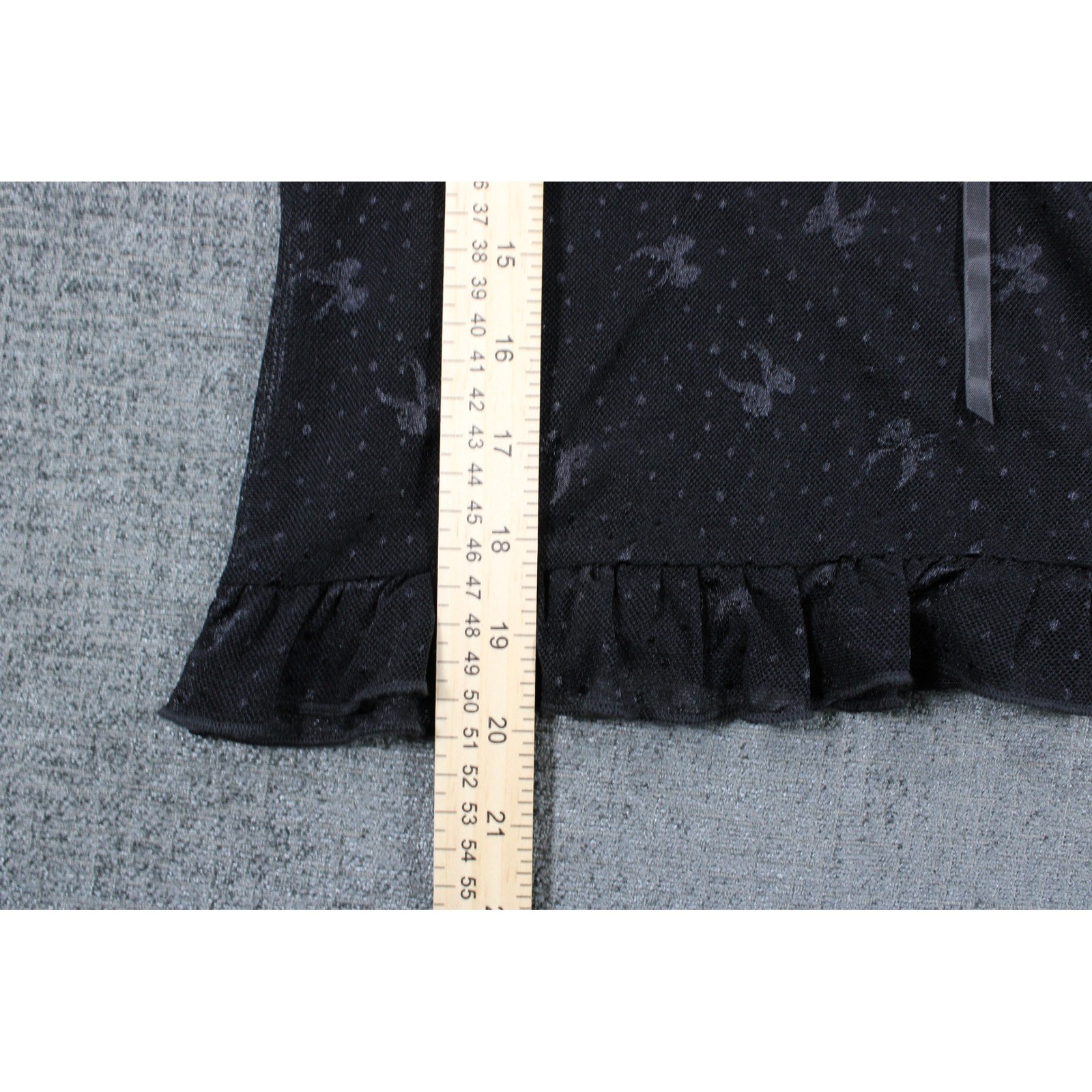 Electric Behaviour Black Mesh Bow Butterfly Ruffle Tank Top Coquette Medium