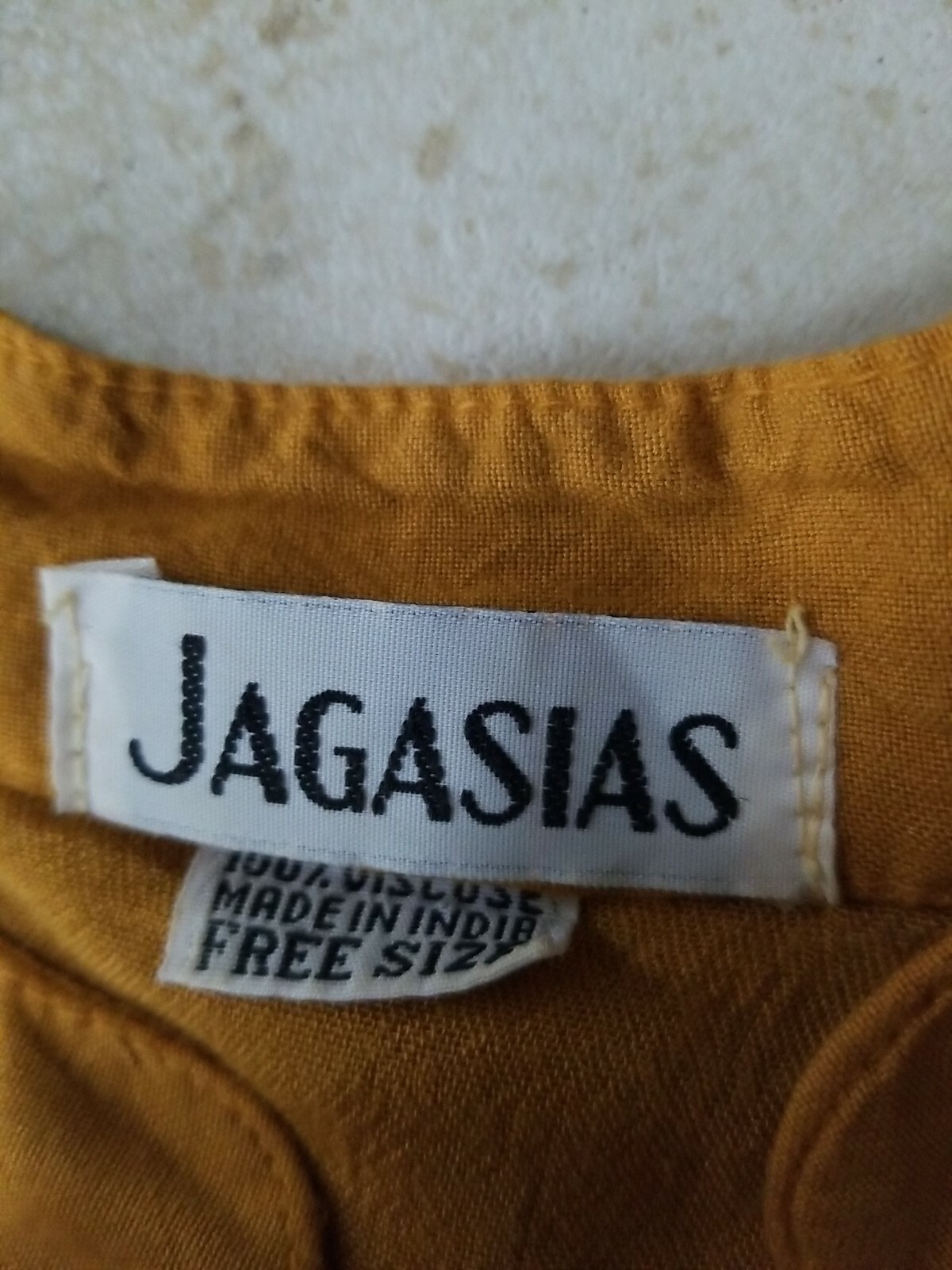 Jagasias Shirt Tunic Blouse Multicolor “Free Size” Yellow 100% Viscose Tie-Dye