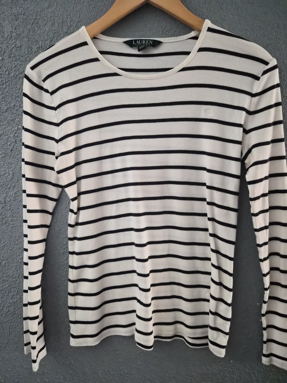 Lauren Ralph Lauren Stripped LONG-SLEEVED navy / White Size Large Sail Boat Vibe