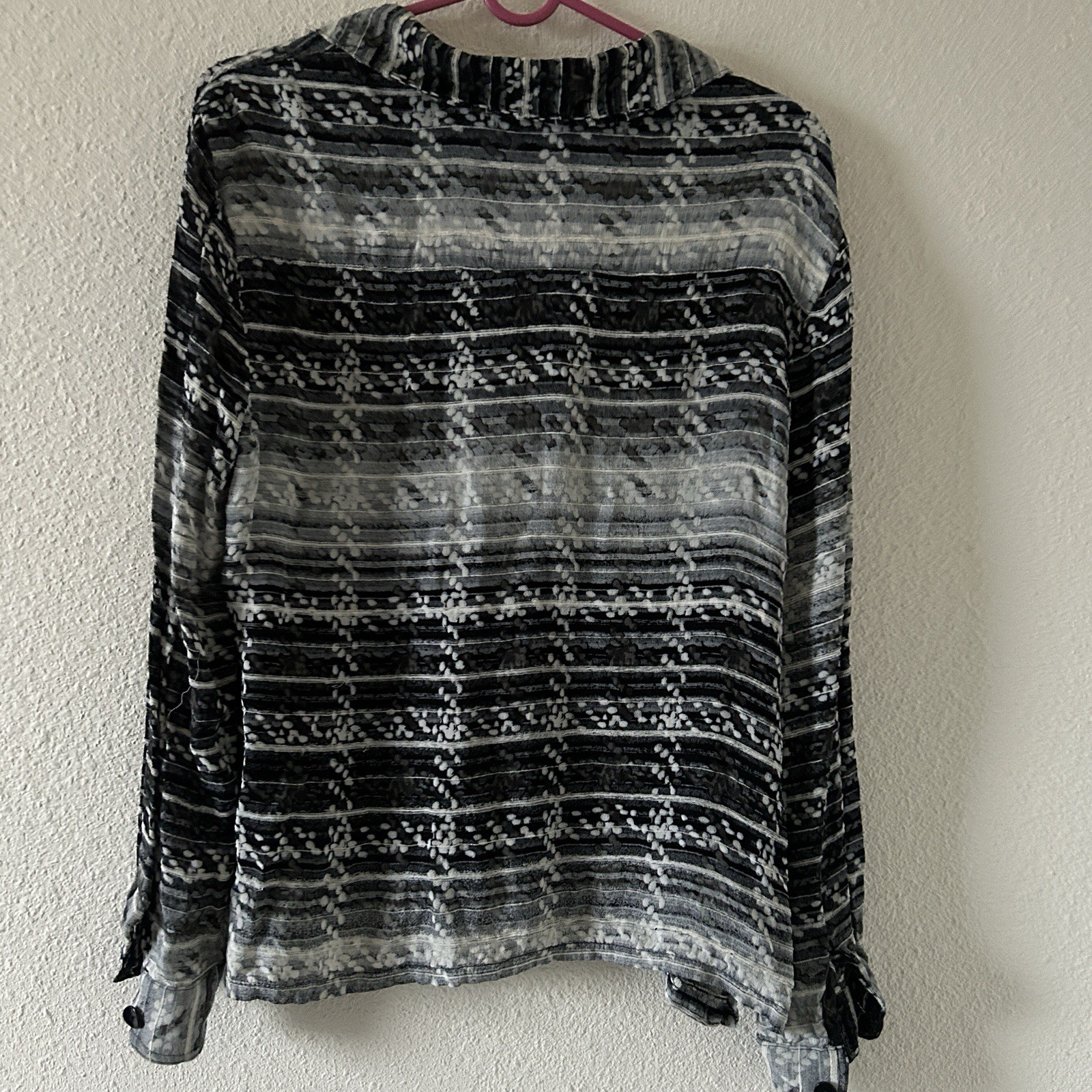 Coldwater Creek Sheer Bohemian Western CottageCore Button Up Shirt Women’s Small
