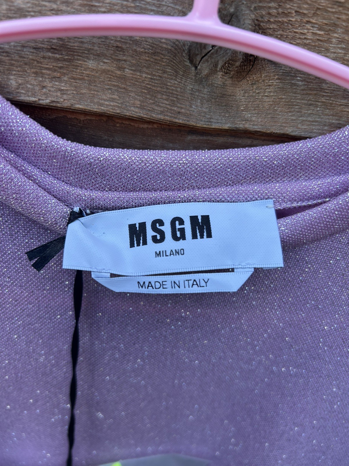 MSGM Milano Pink Glitter Long Sleeve Blouse Top Size 36, XS RRP £195 – New